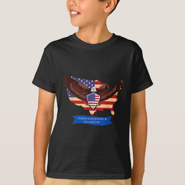 Camiseta Memorial Militar Dos Eua E Honra Fallen (Frente)