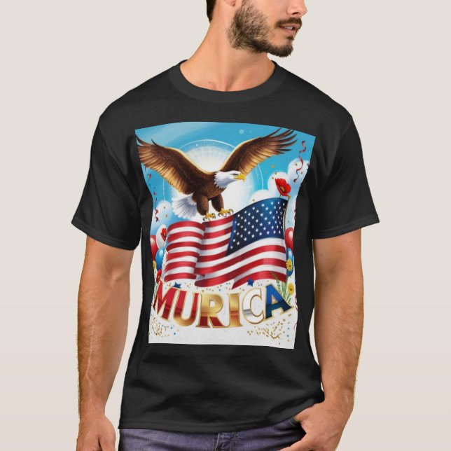 Camiseta Memorial Murica MAGA Dia Patriótico EUA Merica (Frente)