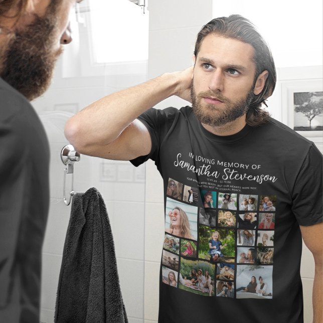 Camiseta Memorial Personalizado de Colagem de Fotos 24 (Criador carregado)