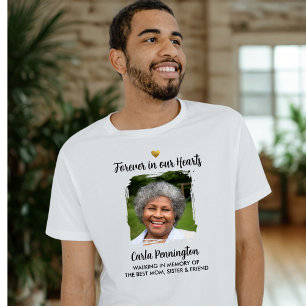 Camiseta Memorial Personalizado Texto Foto Para Sempre em N