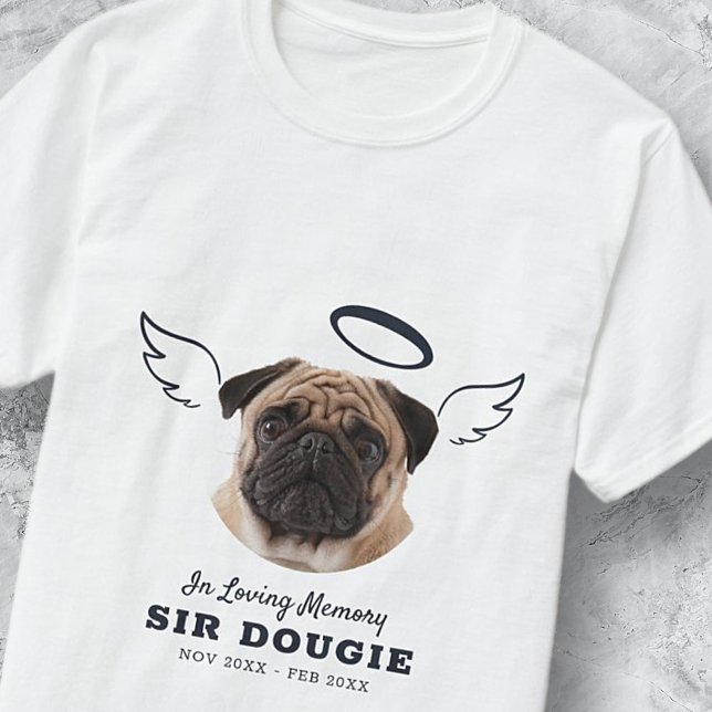 Camiseta Memorial Pet Angel Wings Foto (Criador carregado)