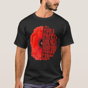 Camiseta Memorial Red Little Poppy Lembre-Se De Quem Lutou