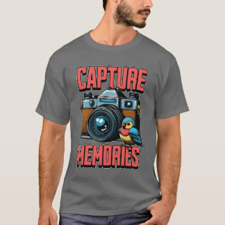 Camiseta Memórias de captura de fotografia de pássaros Gif 