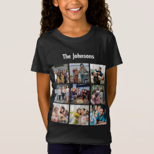Camiseta Memórias de Família 9 Grade de Fotos Colagem Perso