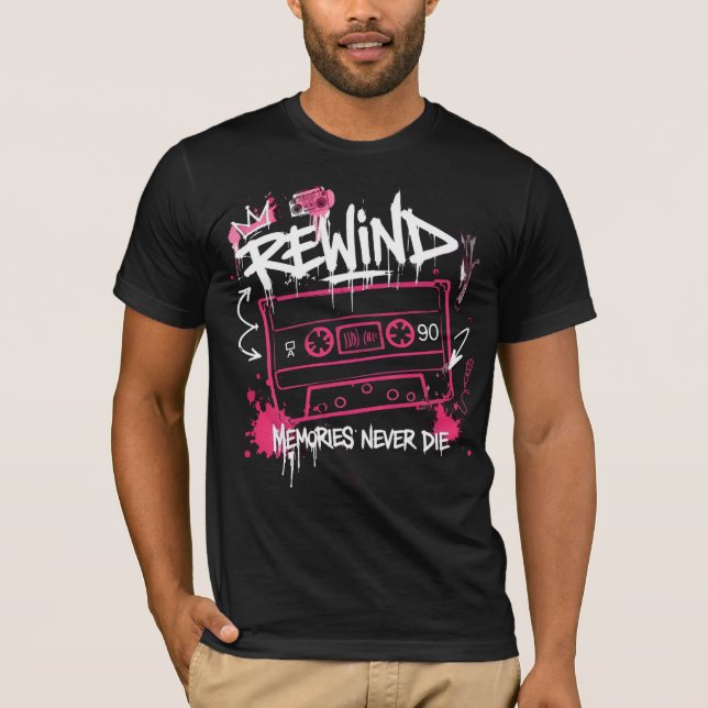 Camiseta Memórias de Retrovisor Nunca Morrem Graffiti Retro (Frente)