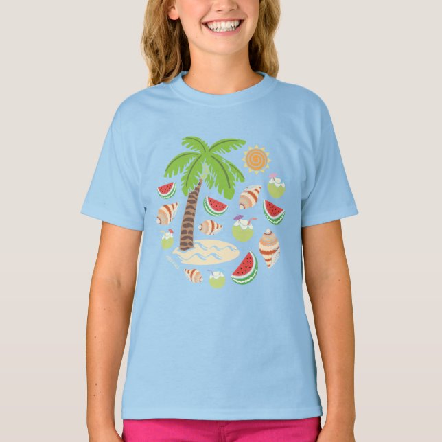 Camiseta Memórias de Verão coloridas (Frente)