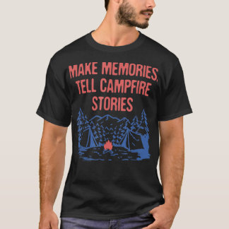 Camiseta Memórias Dizem Histórias de Campfire Acampando Ami