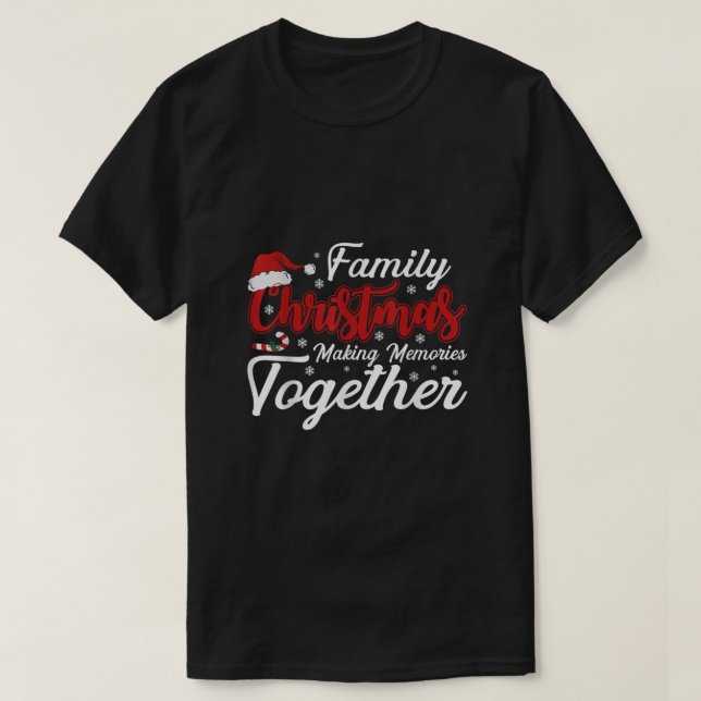 Camiseta Memórias do Fazer de Natal da Família Juntas Chris (Frente do Design)