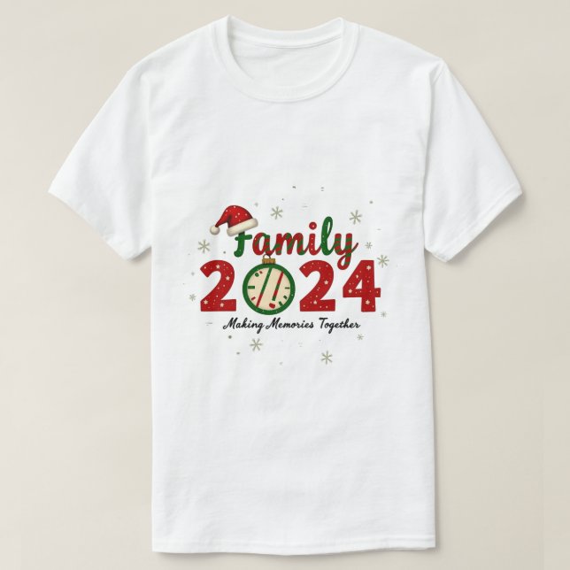 Camiseta Memórias do Fazer do Natal da Família 2024 (Frente do Design)