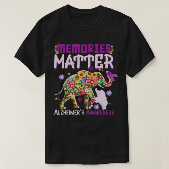 Camiseta Memórias elefantes importam Alzheimer Alzheimer (Frente do Design)