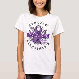 Camiseta Memórias Importam Fita Roxa Apoio Alzheimer