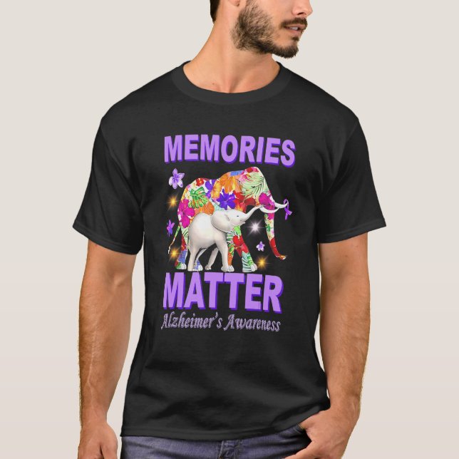 Camiseta Memórias importam o Elefante de Consciência do Alz (Frente)