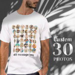 Camiseta Memórias personalizadas de 36 fotos modernas da fa<br><div class="desc">Adicione fotos personalizadas de cão,  gato ou pássaro,  família e amigos com quadro simples</div>