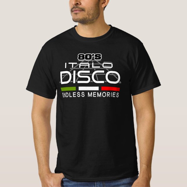 Camiseta Memórias sem fim de disco em itálico anos 80 (Frente)
