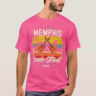 Camiseta Memphis Beale Street Blues Music Vintage Guitar Mu
