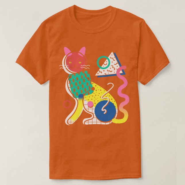 Camiseta Memphis Cat Design (Frente do Design)