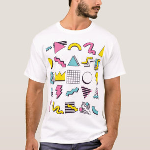 Camiseta Memphis dos anos 90: Elementos Pop Design.