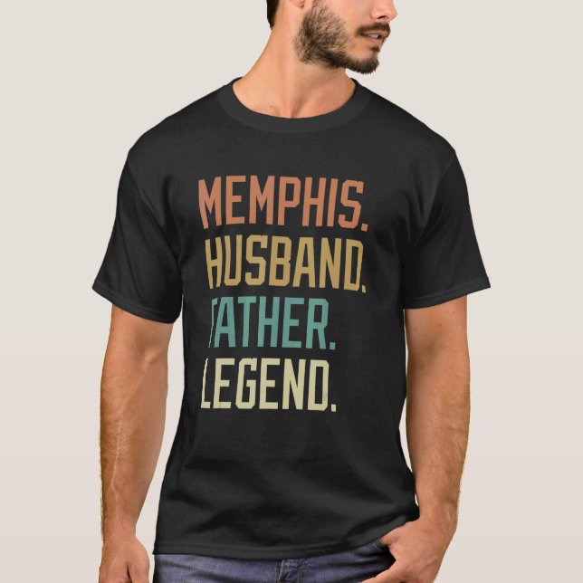 Camiseta Memphis Husband Father Legend Father's Day Retro (Frente)