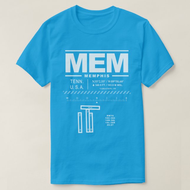 Camiseta Memphis International Airport MEM T-Shirt (Frente do Design)