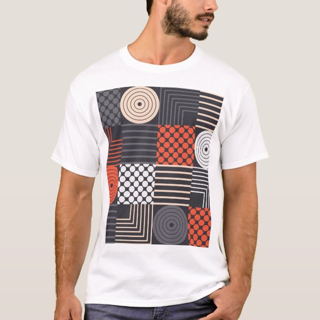 Camiseta Memphis Magic: Diversão Geométrica de Banner (Frente)