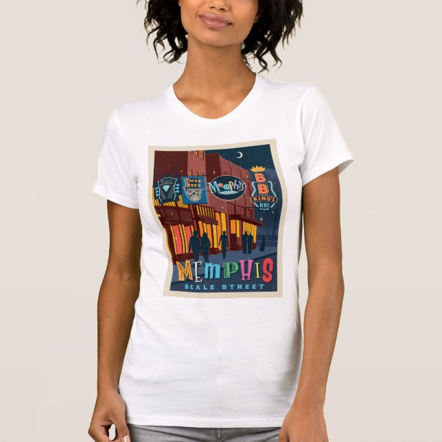 Camiseta Memphis TN | Beale Street Neon (Frente)