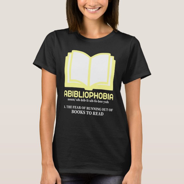 Camiseta Men and Women Bookworm Reader  Abibliophobia (Frente)