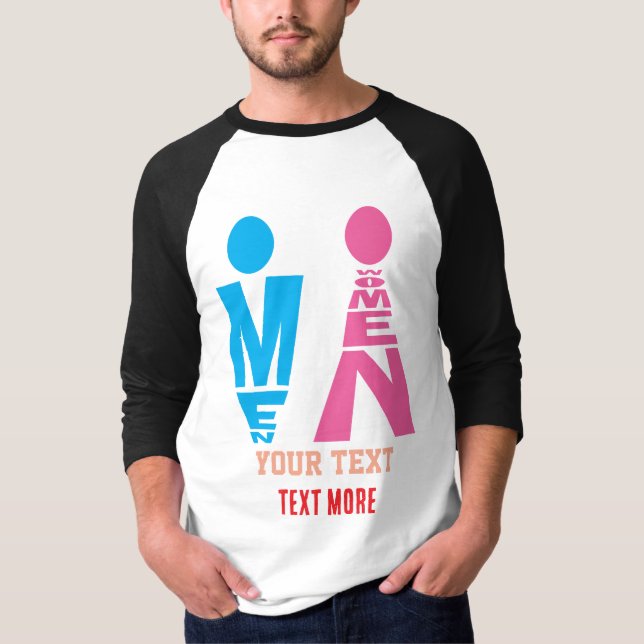 Camiseta Men and Women Typography Icon Design – Bold Pink & (Frente)