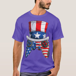 Camiseta Men Boy Quarto de julho s, jogo de vídeo com a ban