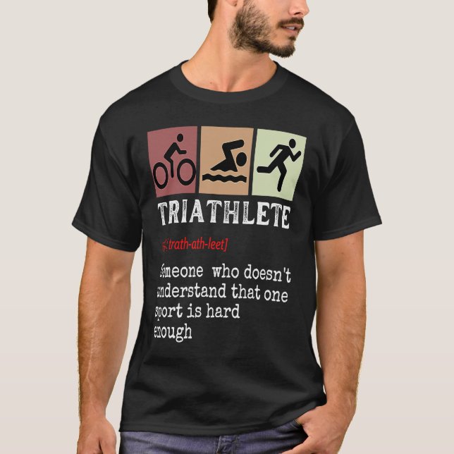 Camiseta Men Dad Sports Swim Bike Run Triathletes  Triathlo (Frente)