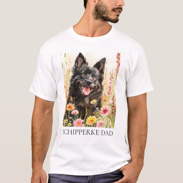 Camiseta Men’s T-Shirt – Schipperke Dad Shirt for Dog Lover (Frente)