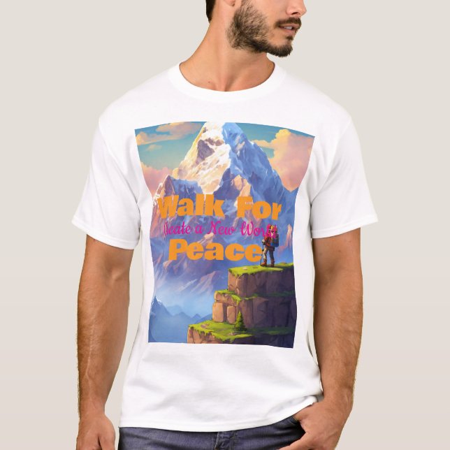 Camiseta Men’s XL “Walk For Peace” T-Shirt Casual Wear (Frente)