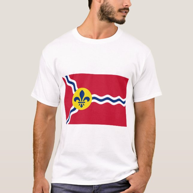 Camiseta Men T Shirt with Flag. Louis, Missouri (Frente)
