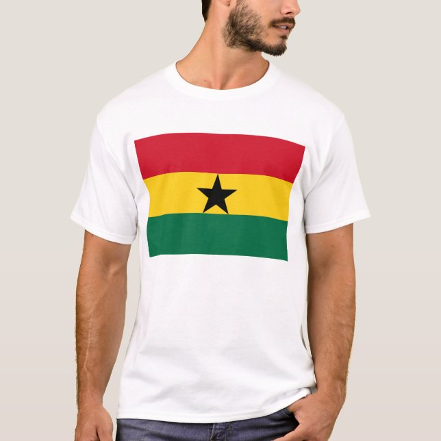 Camiseta Men T Shirt with Flag of Gana (Frente)
