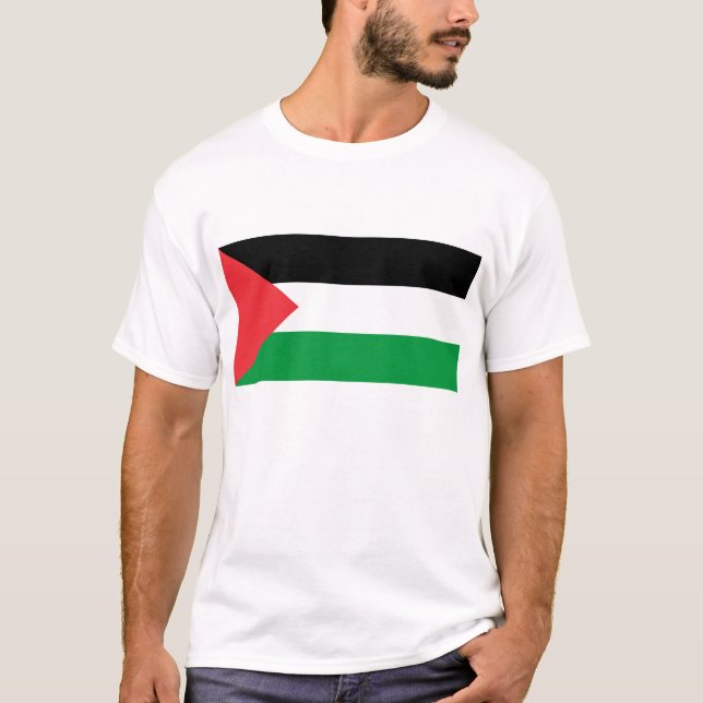 Camiseta Men T Shirt with Flag of Palestine (Frente)