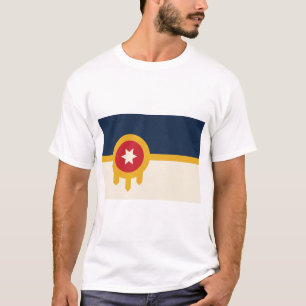 Camiseta Men T Shirt with Flag of Tulsa, Oklahoma