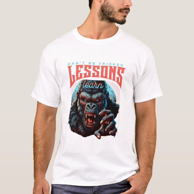 Camiseta Men Wise Gorilla Lessons Learn T-Shirt (Frente)