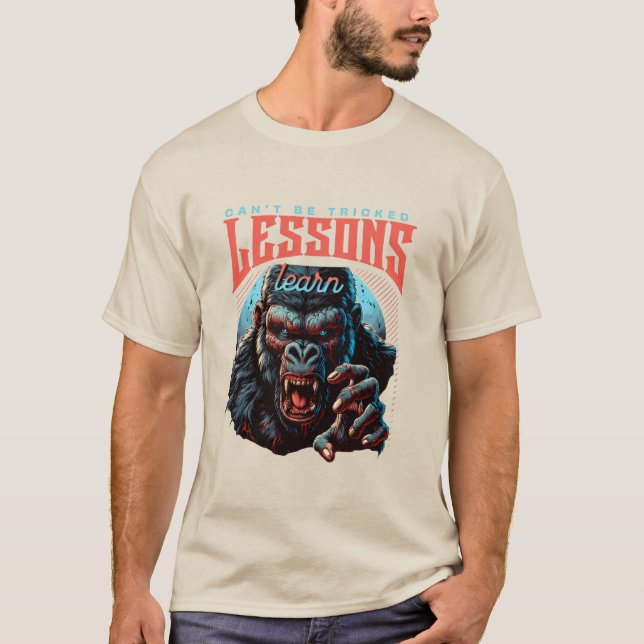 Camiseta Men Wise Gorilla Lessons Learn T-Shirt (Frente)