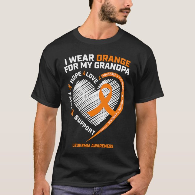 Camiseta Men Women Leukemia Awareness Grandpa Leukemia (Frente)