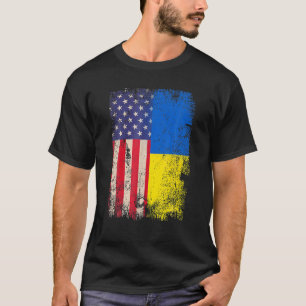 Camiseta Men Women Ukrainian American Flag Ukraine USA Root