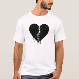 Camiseta Mended Midnight: Stitched Obsidian Heart