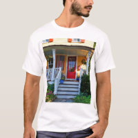 Mendham NJ - Varanda Com Bandeira Americana de Mad