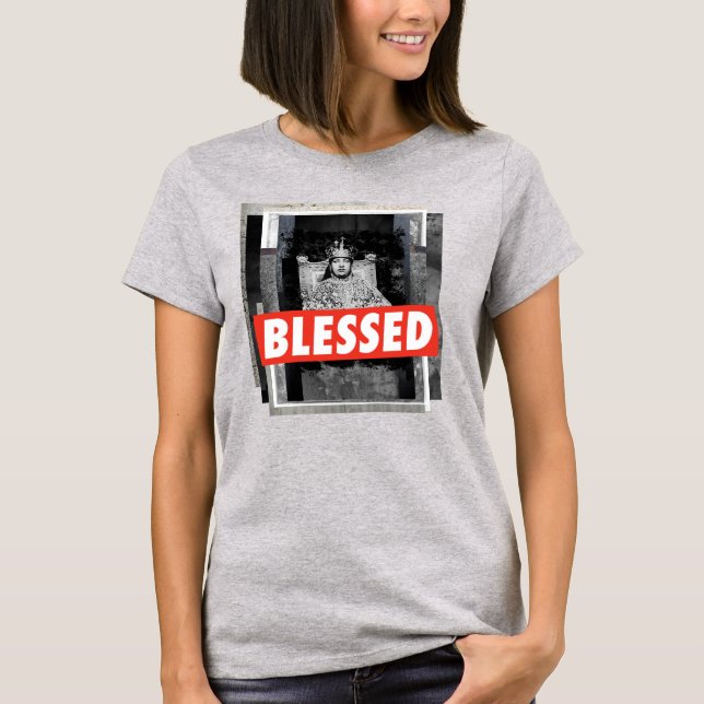 Camiseta Menen Asfaw Jah Bless Empress Rasta Roots Shirt (Frente)