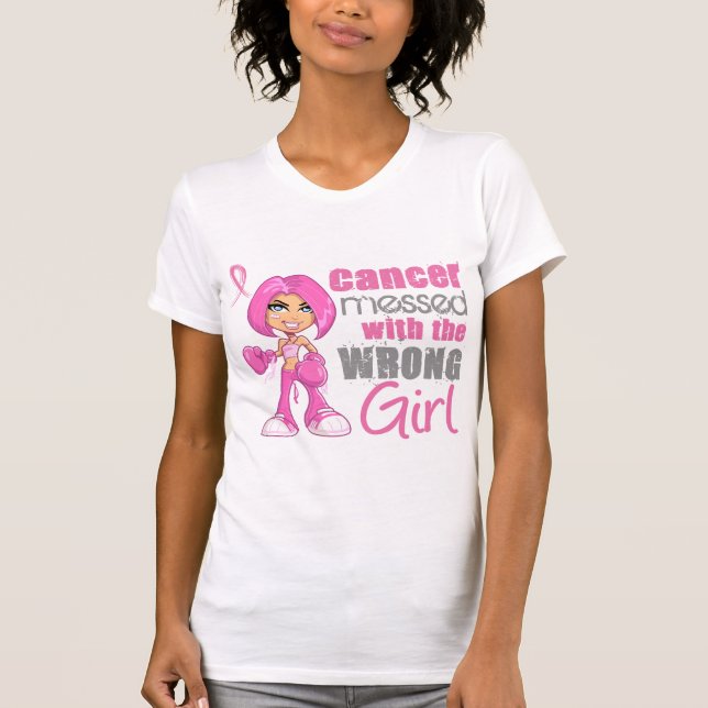 Camiseta Menina 1 do combate do cancro da mama (Frente)