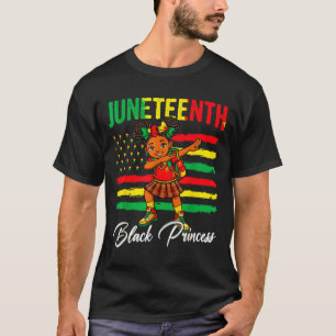Camiseta Menina afro comemorando Juneteenth fazendo dab pri