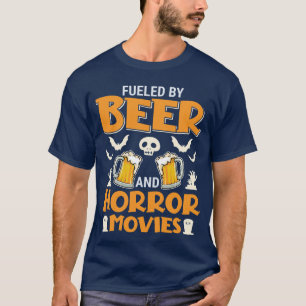 Camiseta Menina Alimentada Por Cerveja e Filmes de Terror
