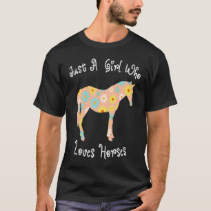 Camiseta Menina Ama Cavalos Silhueta Estampa de Bolinhas