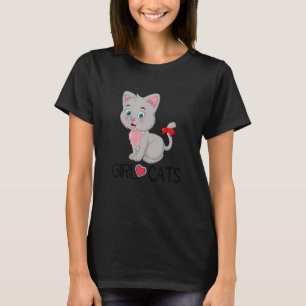 Camiseta Menina ama Gatos Bonitos