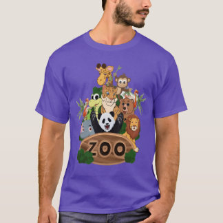 Camiseta Menina animais do zoológico