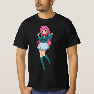 Camiseta Menina Anime Fofa Waifu Personagem de Desenho Japo