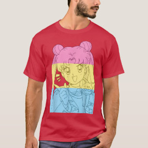 Camiseta Menina Anime Orgulho Panseual Bandeira LGBT Mês